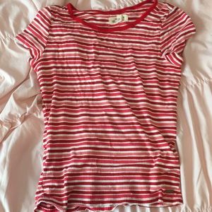 Hollister red ribbed top